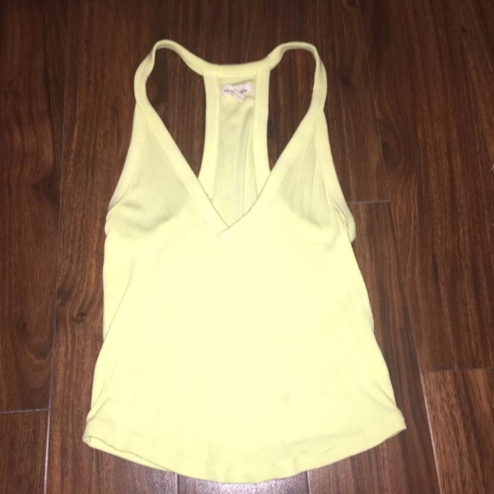 Neon yellow, V-neck, crop tank
